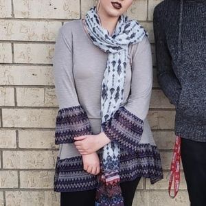 Indigo Soul Bell Sleeve Tunic Blouse